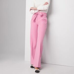 White House Black Market Pink Wideleg Casual Trouser